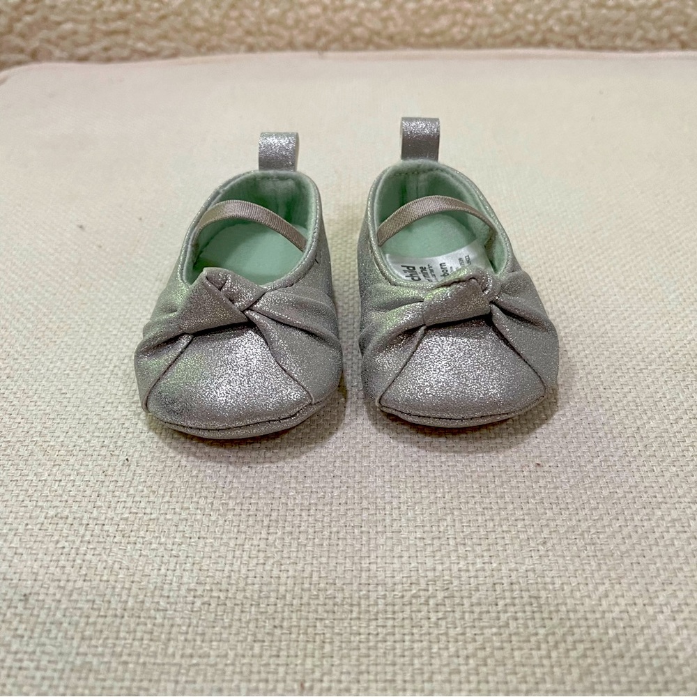 Newborn Silver Sparkle Shoes